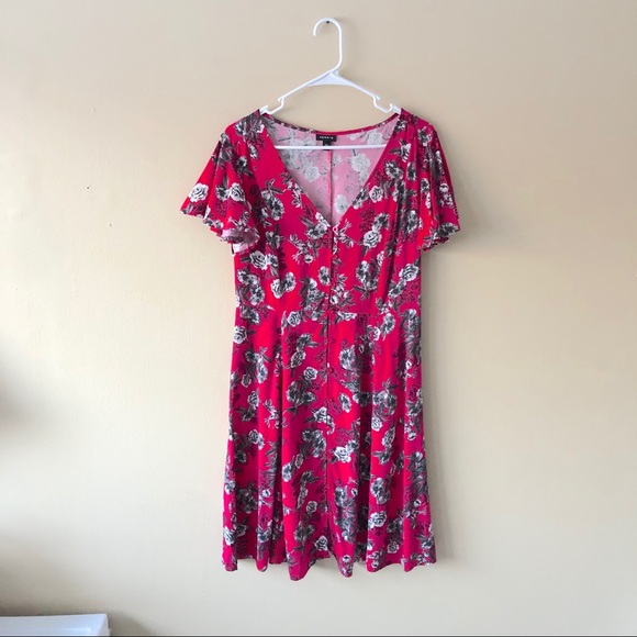 ❌SOLD❌TORRID FLORAL PRINT BUTTON CHALLIS DRESS - Picture 2 of 8